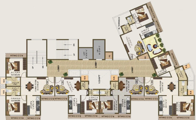 Floor Plan of Patel Rudra Palace in Kharghar, Navi Mumbai - Image 69855