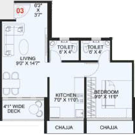 1 BHK Flat in Pushpak Palladium in Kharghar, Navi Mumbai - Image 575444
