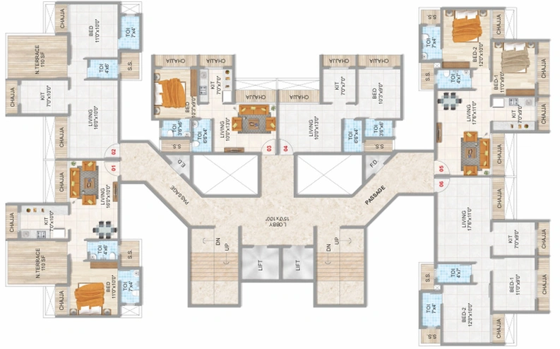 Floor Plan of Tapovan Aura in Ulwe, Navi Mumbai - Image 69863
