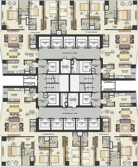Floor Plan of Island City Centre in Dadar East, Mumbai - Image 23177