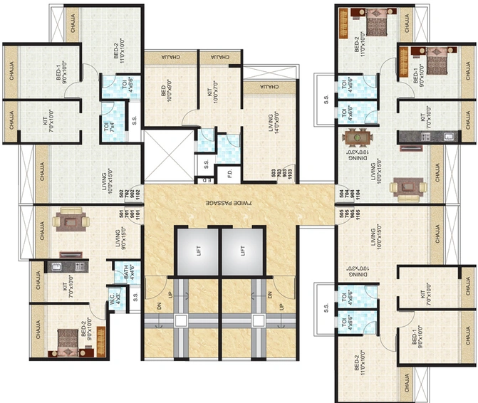Floor Plan of Bhakti Aura in Ulwe, Navi Mumbai - Image 74735