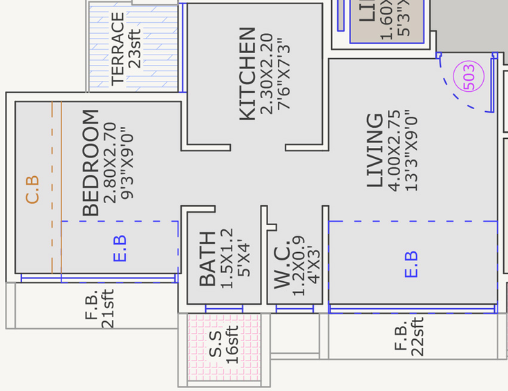 1 BHK Flat in Lucky Dream Pearl in Ulwe, Navi Mumbai - Image 577653