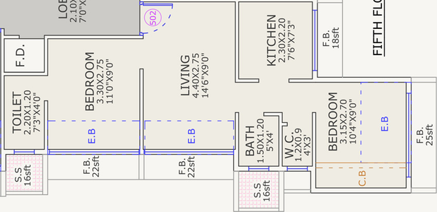 2 BHK Flat in Lucky Dream Pearl in Ulwe, Navi Mumbai - Image 577654