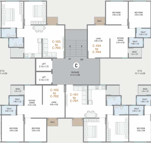 Floor Plan of Siddharth 121 in Kapurai, Vadodara - Image 102966