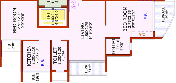 2 BHK Flat in Lucky Coral in Ulwe, Navi Mumbai - Image 598503