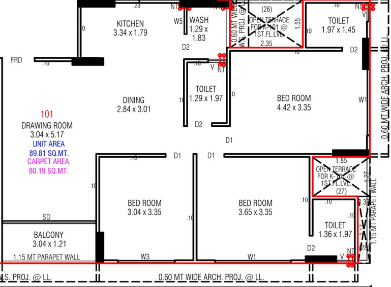 3 BHK Flat in Ratna Trident Experia in Khodiyar, Ahmedabad - Image 594020