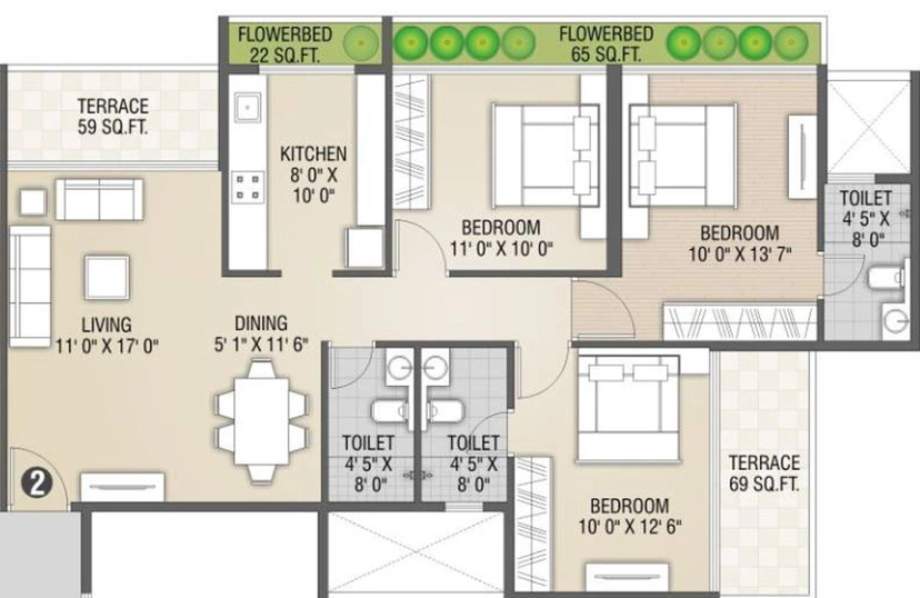 3 BHK Flat in Balaji Mayuresh Delta in Ulwe, Navi Mumbai - Image 600514