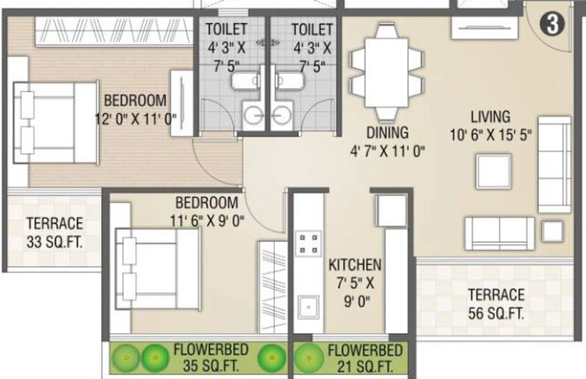 2 BHK Flat in Balaji Mayuresh Delta in Ulwe, Navi Mumbai - Image 600512