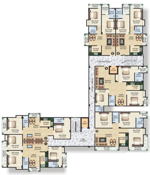 Floor Plan of Aangan Enclave in Digha Nahar Road, Patna - Image 74047