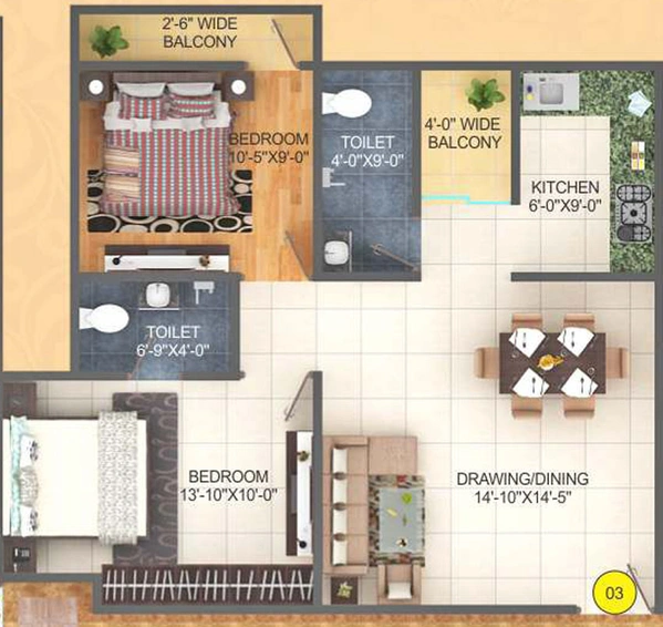 2 BHK Flat in Green Baliram Enclave in Digha Nahar Road, Patna - Image 597514