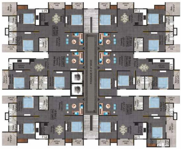 Floor Plan of Sanrachna City Center in Danapur, Patna - Image 74233
