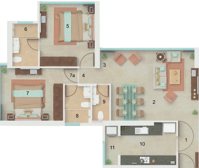 2 BHK Flat in Dynamix Divum in Goregaon East, Mumbai - Image 446137
