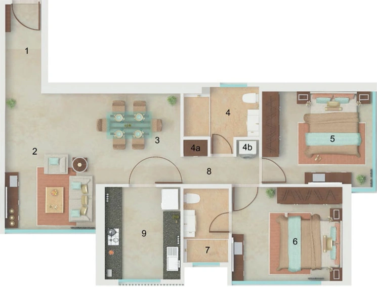 2 BHK Flat in Dynamix Divum in Goregaon East, Mumbai - Image 446136