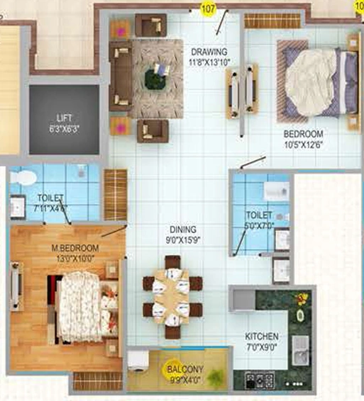 2 BHK Flat in Aakriti The Mango Groves in Digha Nahar Road, Patna - Image 597489