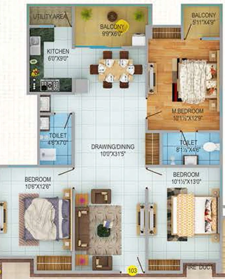 3 BHK Flat in Aakriti The Mango Groves in Digha Nahar Road, Patna - Image 597491