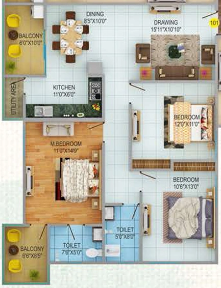 3 BHK Flat in Aakriti The Mango Groves in Digha Nahar Road, Patna - Image 597492