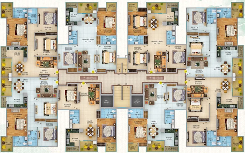 Floor Plan of Aakriti The Mango Groves in Digha Nahar Road, Patna - Image 74504