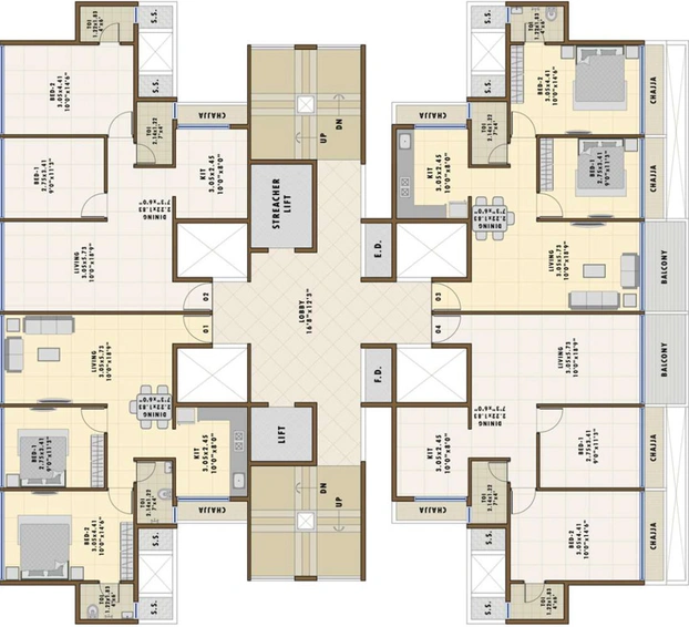 Floor Plan of Neelkanth Avenue in Kharghar, Navi Mumbai - Image 69740