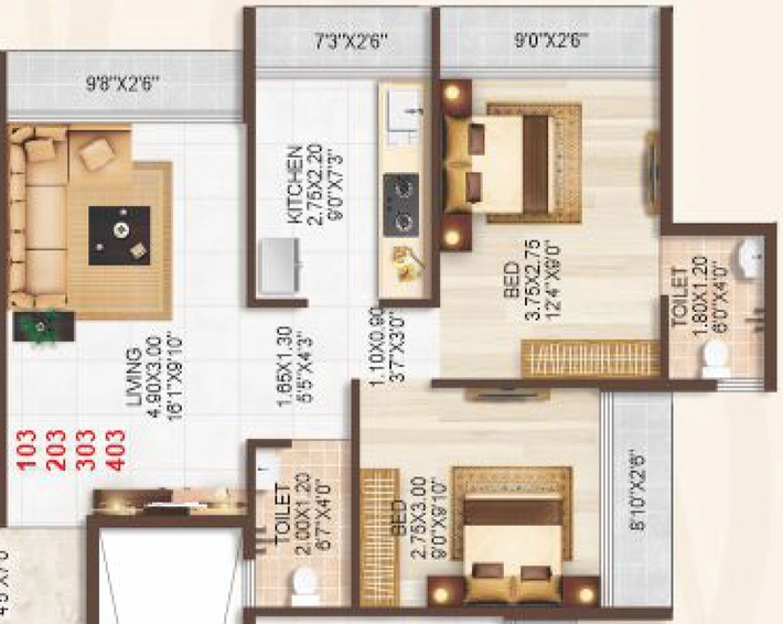 2 BHK Flat in Shreeji Corner in Panvel, Navi Mumbai - Image 600496