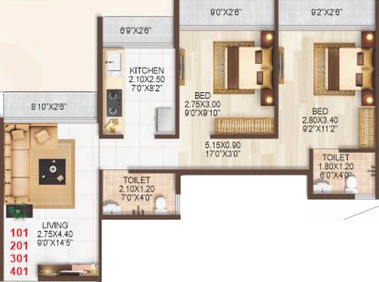 2 BHK Flat in Shreeji Corner in Panvel, Navi Mumbai - Image 600495