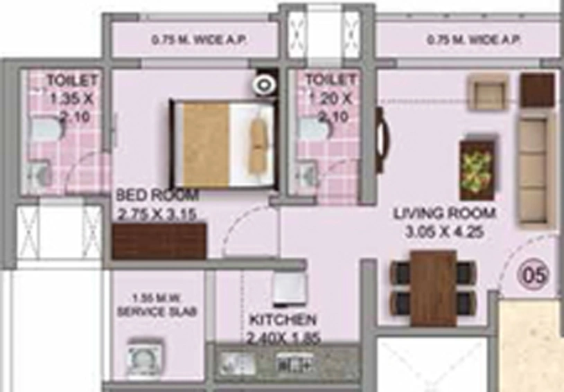 1 BHK Flat in Puraniks Grand Central in Thane West, Thane - Image 778959