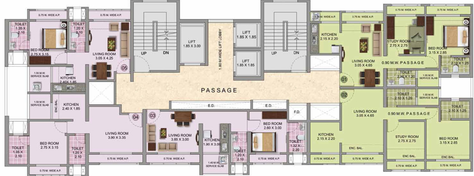 Floor Plan of Puraniks Grand Central in Thane West, Thane - Image 121978