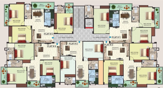 Floor Plan of Savita Anusha Basanti Kunj in Sri Krishna Puri, Patna - Image 69905