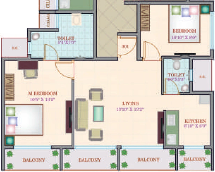 3 BHK Flat in Vikramaditya Sunshine Square in Panvel, Navi Mumbai - Image 600390
