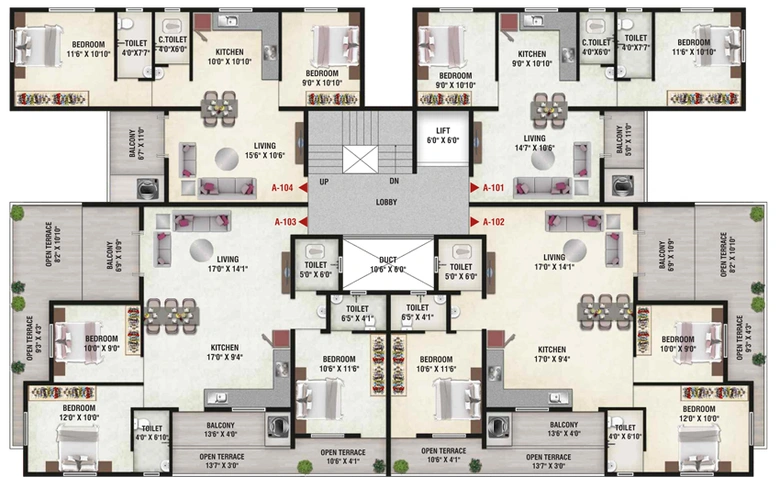 Floor Plan of Anupam Akshar Vishwa in Mhasrul Gaon, Nashik - Image 70016