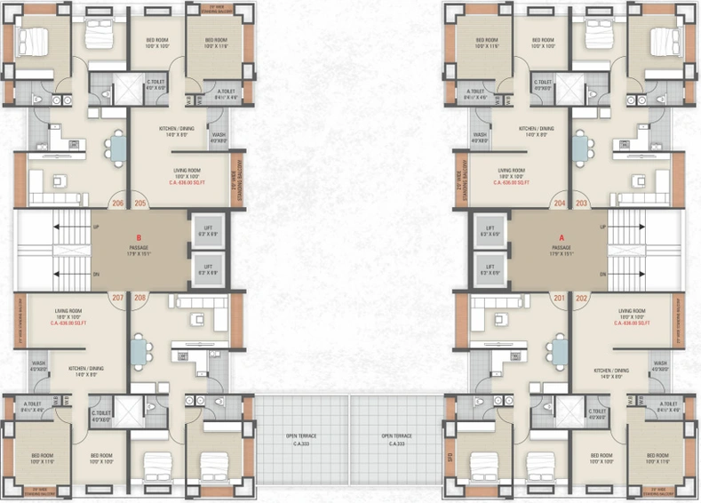Floor Plan of Aagam Prestige in Magdalla, Surat - Image 71183