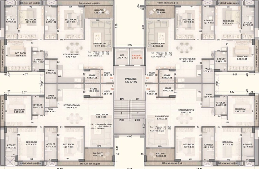Floor Plan of Sweet The Prestige in Vesu, Surat - Image 71590