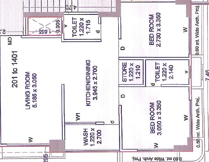2 BHK Flat in Vitoria Prime in Jahangirabad, Surat - Image 588681