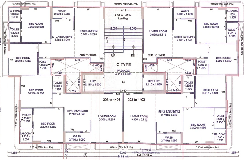 Floor Plan of Vitoria Prime in Jahangirabad, Surat - Image 71425