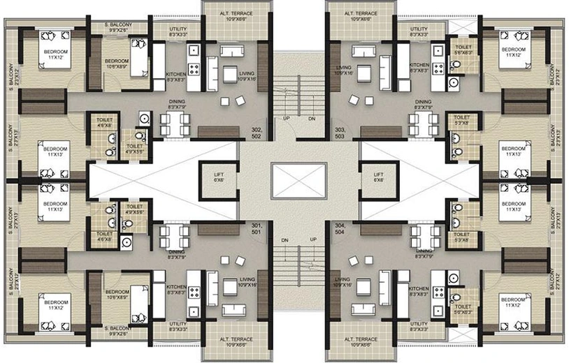 Floor Plan of Tridel Ultra Ovation in Tidke Colony, Nashik - Image 70077
