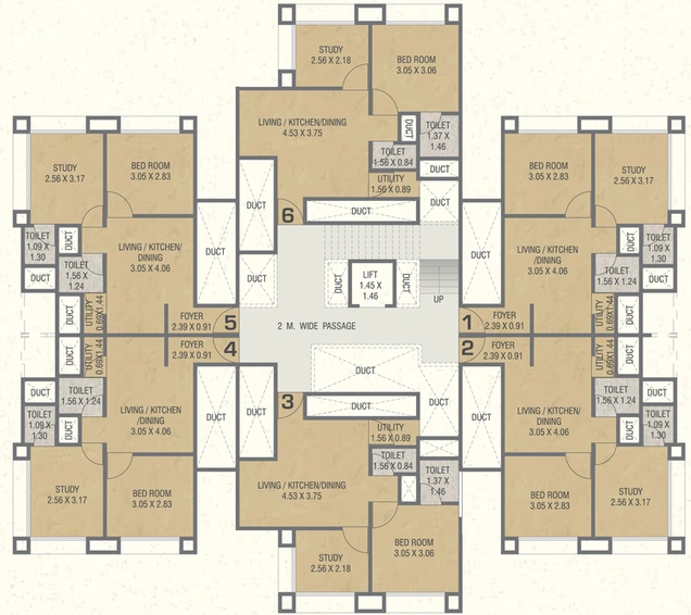 Floor Plan of Rajyog Residency in Bhayli Road, Vadodara - Image 70730