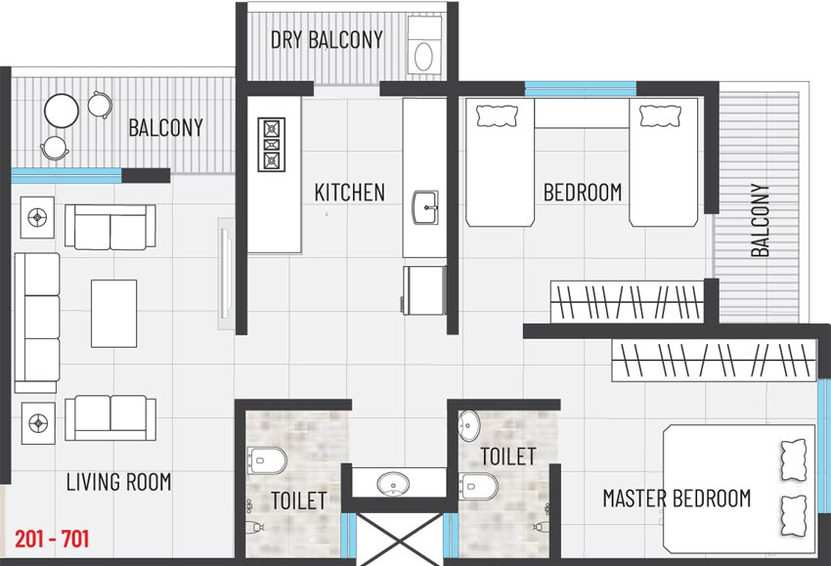 2 BHK Flat in Radhe Govinda Plaza in Panchavati, Nashik - Image 591272