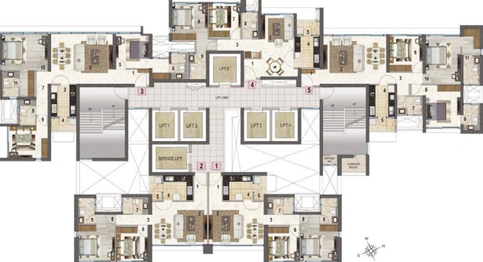 Floor Plan of Peninsula Salsette 27 in Byculla West, Mumbai - Image 23384