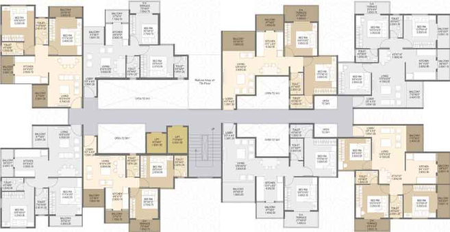 Floor Plan of Rachit Kalpataru in Mumbai Naka, Nashik - Image 72161