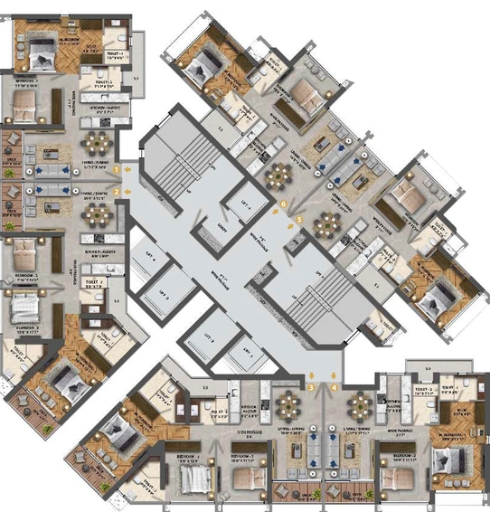 Floor Plan of Transcon Triumph Tower 4 in Andheri West, Mumbai - Image 23396