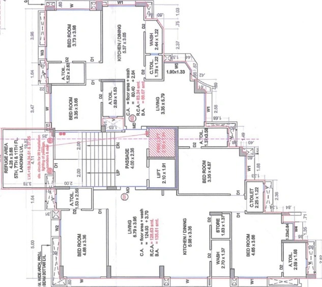 Floor Plan of United Burj in Rander, Surat - Image 71159