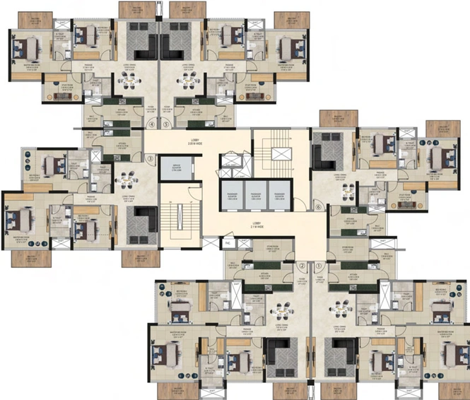 Floor Plan of Adani 9 PBR in Nerul, Navi Mumbai - Image 34543