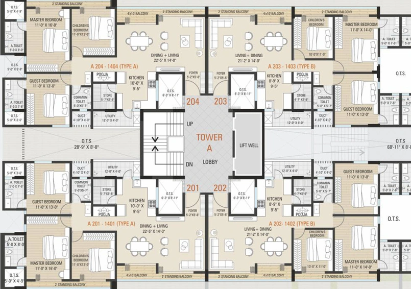 Floor Plan of Everest Axora in Bhayli Road, Vadodara - Image 70751
