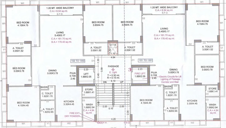 Floor Plan of Raghuvir Spelito in Vesu, Surat - Image 70536