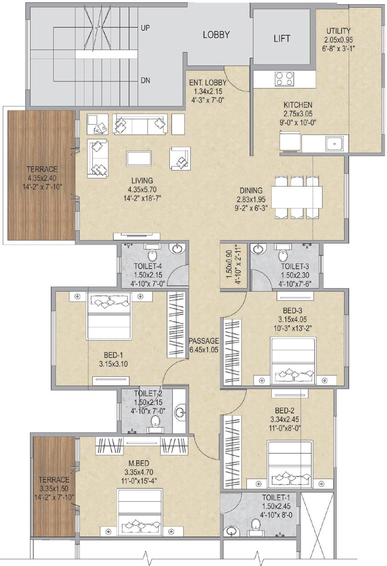 4 BHK Flat in Ashar Grape City in Gangapur Road, Nashik - Image 590264