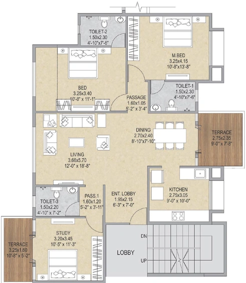 3 BHK Flat in Ashar Grape City in Gangapur Road, Nashik - Image 590262