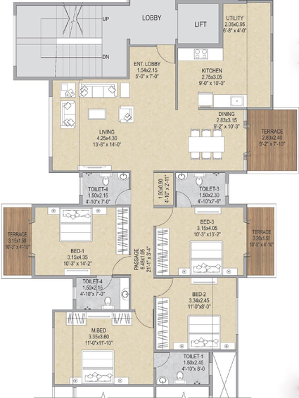 4 BHK Flat in Ashar Grape City in Gangapur Road, Nashik - Image 590263