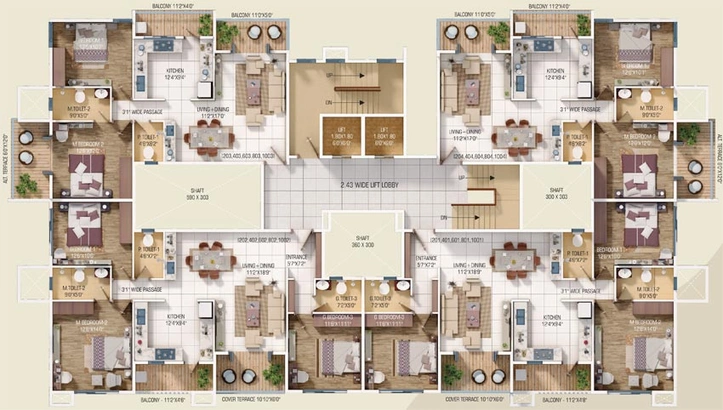 Floor Plan of AC Aanushree Residency in Ashoka Marg, Nashik - Image 69959