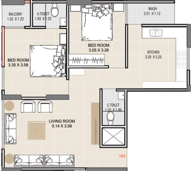 2 BHK Flat in Shivanta Luxuria in Parvat Gam, Surat - Image 588224
