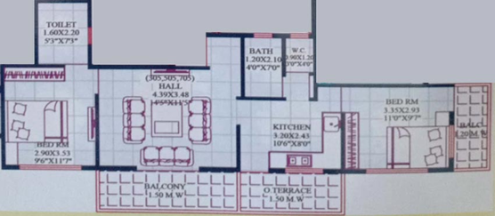2 BHK Flat in Aniket Gokul Heights in Panchavati, Nashik - Image 591231