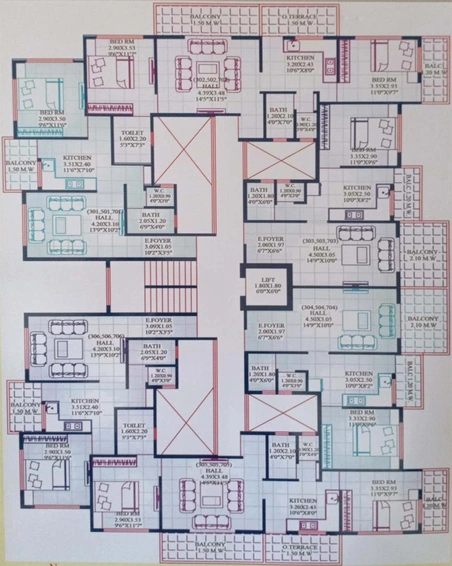 Floor Plan of Aniket Gokul Heights in Panchavati, Nashik - Image 72210